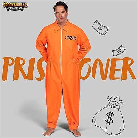 Spooktacular Creations Orange Prisoner Costume Prisoner Jumpsuit