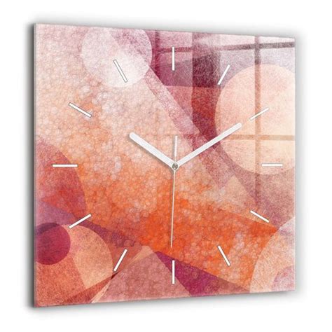 Decortapis Horloge murale en verre Horloge Carré 60cm Abstraction