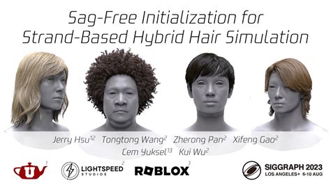 Sag Free Initialization For Strand Based Hybrid Hair Simulation