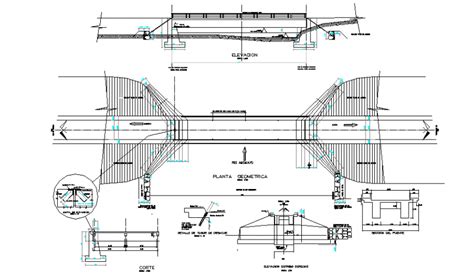 Detail Of Bridge Plan And Section Dwg File Cadbull