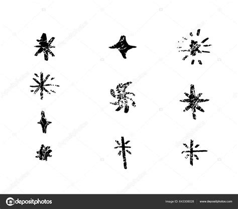 Stjärnor Handritade Olika Stjärnor Vektor Illustrationer Stjärnornas ...