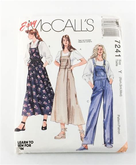 Sewing Pattern McCalls 7241 Size 4 14 Misses Jumper Overalls Uncut