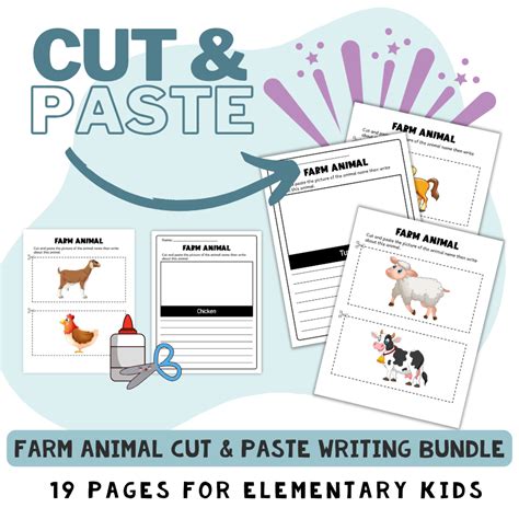 Cut And Paste Animals Worksheets Writing Bundle Homeschool And Humor