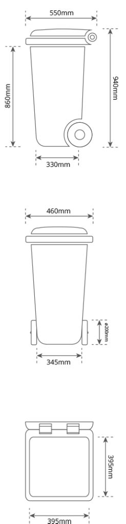 Workplace Products L Wheelie Bin Dimensions