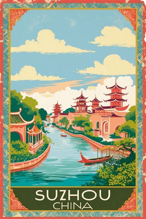 Suzhou China Vintage Travel Tourism Poster For Sale By Travelersgems