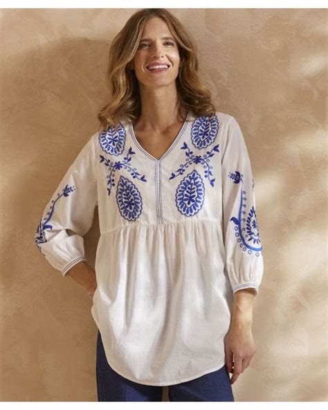 Embroidered Tunic Blouse Damart Co Uk