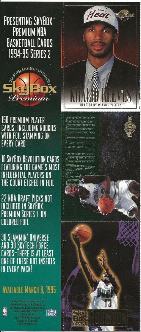 1994 5 SKYBOX PREMIUM SERIES 2 NBA JAMAL MASHBURN STRIP OF 3 PROMO