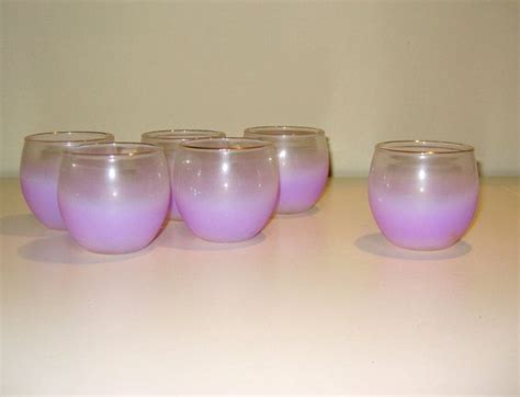 Vintage Blendo Style Lavender Roly Poly Mid Century Glassware Etsy