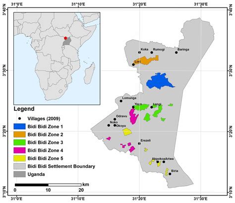 Location of Bidi Bidi refugee settlement, Uganda. | Download Scientific ...