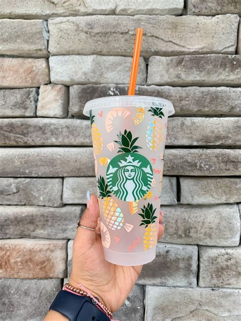 Pineapple Starbucks Cold Cup Fruits Cold Cup Tropical Cold Cup Summer