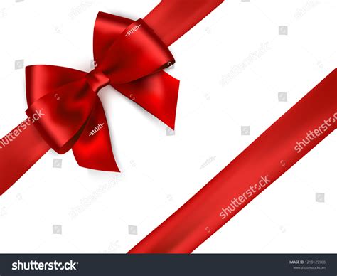 Shiny Red Satin Ribbon On White Stock Vector Royalty Free