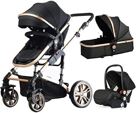 Aiwanto Luxury Baby Stroller 3 In 1with Car Seat High Landscape Pram