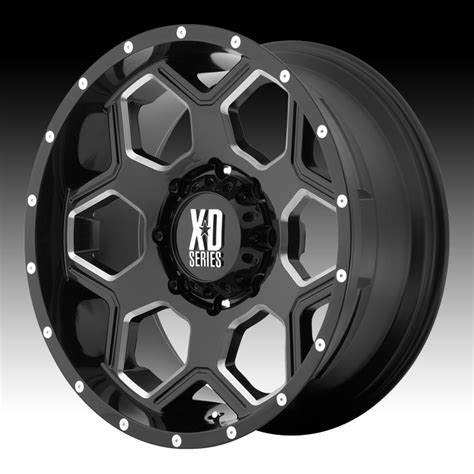 KMC XD Series XD813 Gloss Black With Milled Accents Custom Wheels Rims