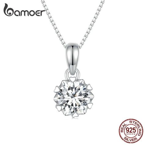 K P Bamoer D Color Vvs Ex Ct Moissanite Pendant Necklace For Women