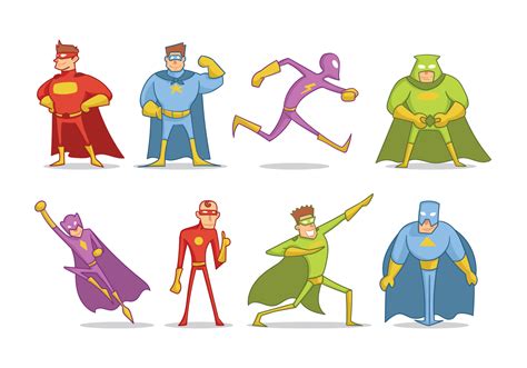 Super héroes de dibujos animados vector 151313 Vector en Vecteezy