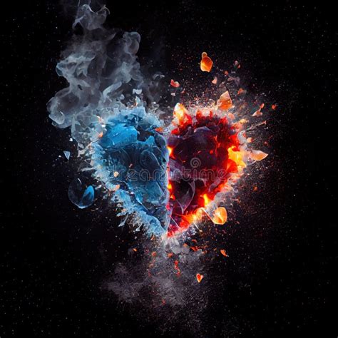 Fire And Ice Heart Wallpaper