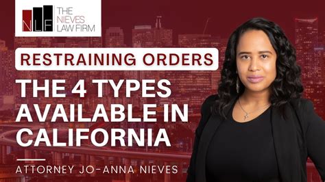 The 4 Types Of Restraining Orders In California California Restraining Order Attorney Youtube