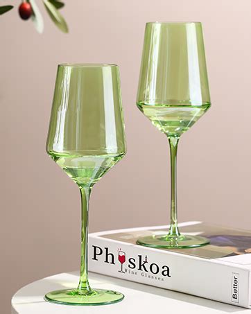 Amazon Physkoa Green Wine Glasses Set Of Oz Unfading Color