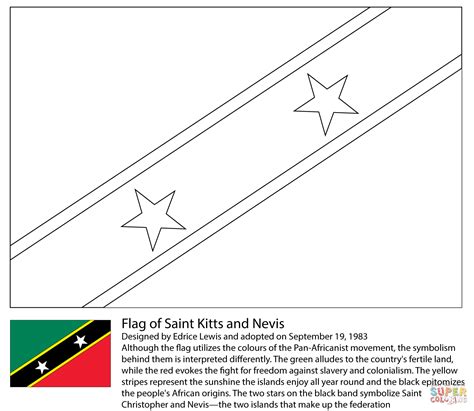 Flag of Saint Kitts and Nevis coloring page | Free Printable Coloring Pages