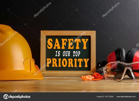 Safety Is Our Top Priority Concept Personal Protective Equipmen Stock