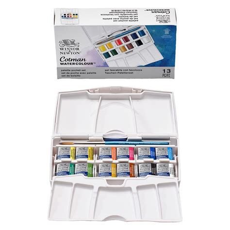 Winsor Newton Cotman Watercolors Pocket Plus Set Set Of Half Pans