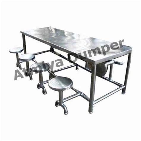 Stainless Steel Seater Ss Canteen Dining Tables Set At Rs In Rajkot