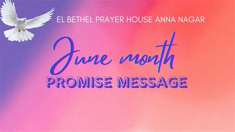 June Month Promise Message Ps Vijayakumar EL Bethel Prayer House