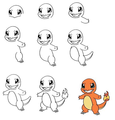 9 Simple Steps To Create Charmander Drawing How To Draw Charmander