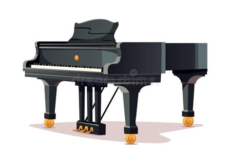 Classic Black Grand Piano And Upright Piano Two Types Of Pianos