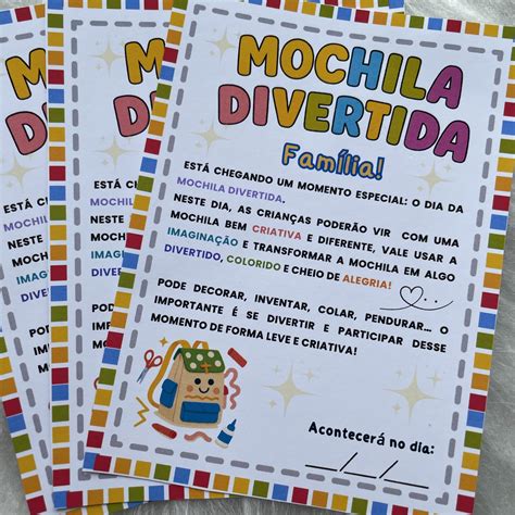 Dia Da Mochila Divertida Na Escola - Dia Da Mochila Divertida – Professora Hévila