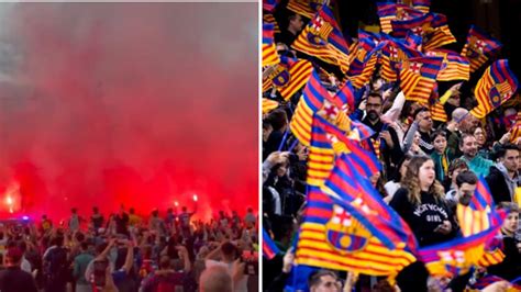 UHR Barcelona Fans zündeten vor dem Champions League Spiel gegen Inter