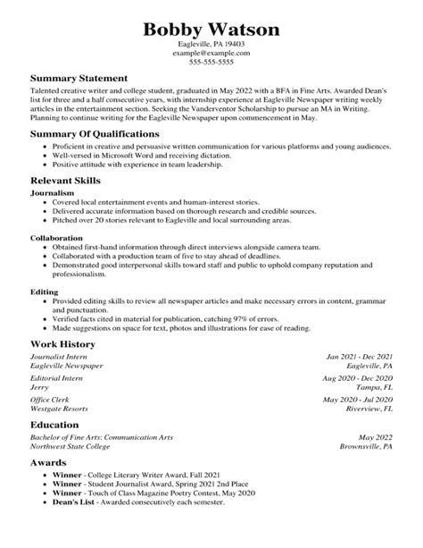 Cv Example For Scholarship To Use In