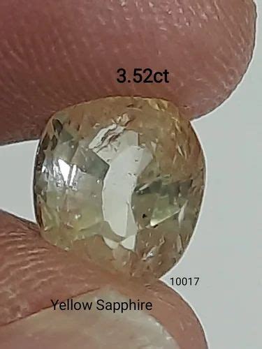 Oval Party Wear Yellow Sapphire Gemstone Carat 3 52 Carat At Rs 6000