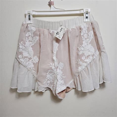 Nude Shorts Nwt Nude Medium Lace Embroidered Shorts Poshmark