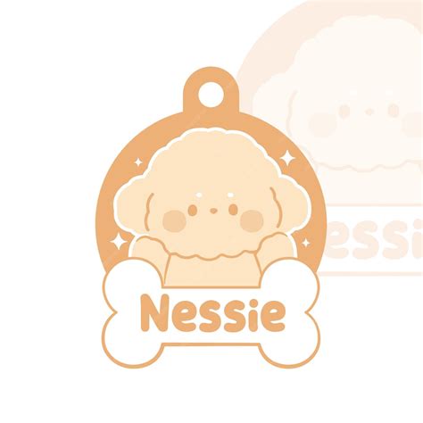 Premium Vector | Cute Dog Name Tag Labels for pet necklace