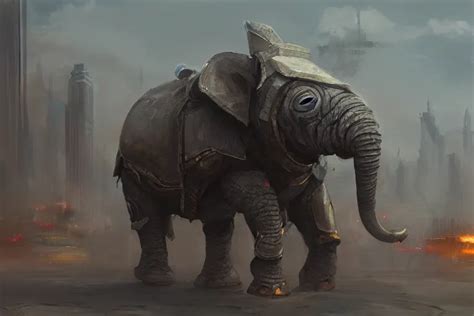 An Armored Battle Elephant In The City Sci Fi Art Stable Diffusion