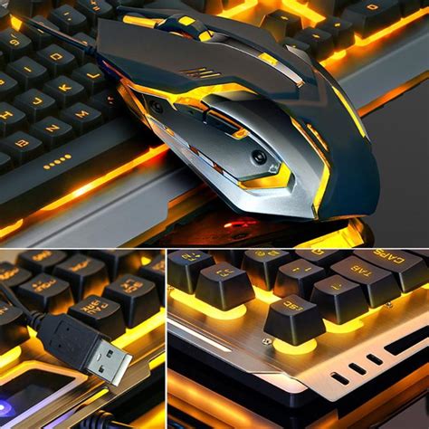 VKTECH 104 Keys Gaming Mechanical Keyboard Mouse Set USB Wired