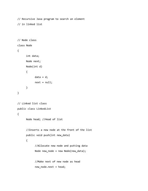 Linked List Recursive Search Recursive Java Program To Search An Element In Linked List