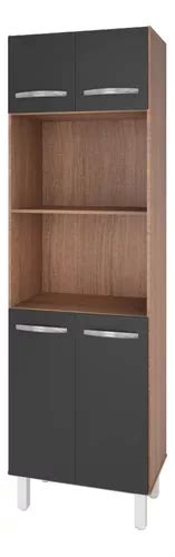Armario De Cocina Mara Mara Hot Tower Con Puertas Color Savana Frente Negro Mercadolibre