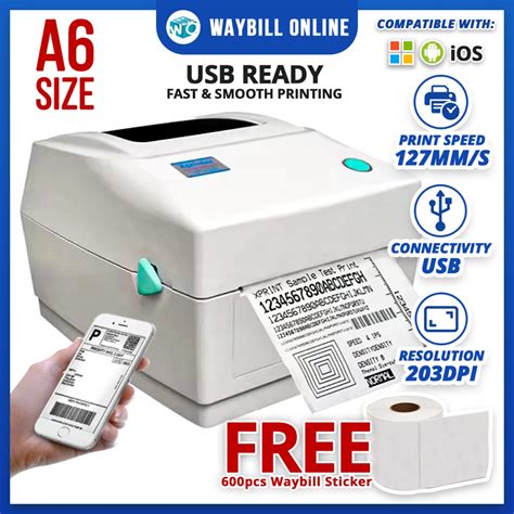 Xprinter Xp 460b Waybill Thermal Printer A6 Bluetoothusb Printer Shipping Label Barcode Printer