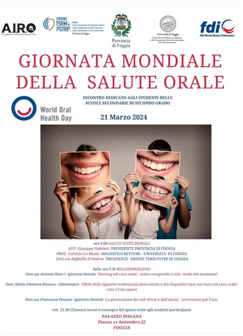 Giornata Mondiale Della Salute Orale Foggia 21 Marzo 2024 Invito