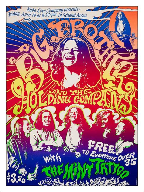 Janis Joplin Psychedelic Concert Poster Art Print 7 99 Framed