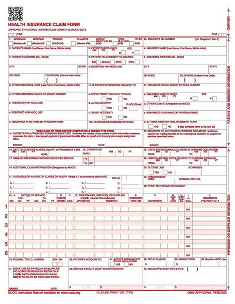 Health Insurance Claim Form 1500