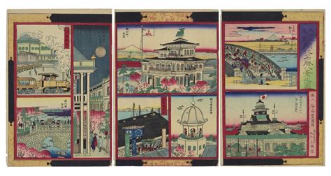 Dai Nippon Tokyo Kaika Meisho Hakkei Eight Modern Views Of Famous Place