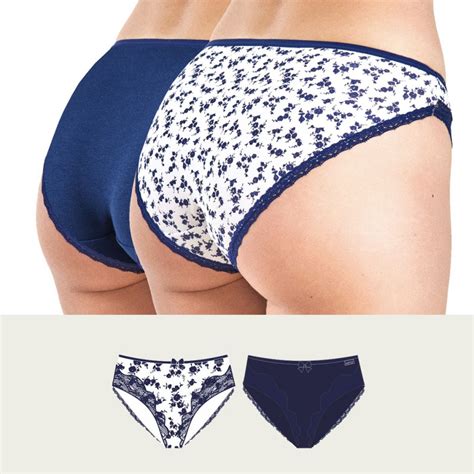 Braga bikini algodón con puntilla en pack de Kehat