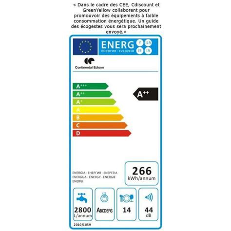 Continental Edison Lave Vaisselle Pose Libre CONTINENTAL EDISON 14