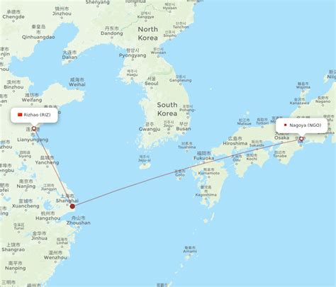 All Flight Routes From Nagoya To Rizhao Ngo To Riz Flight Routes