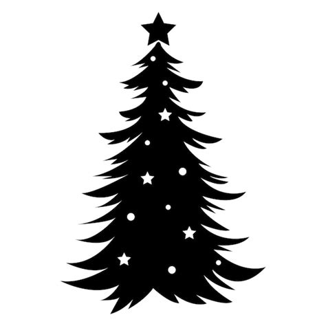 Silueta De Un Rbol De Navidad Icono De Vector Aislado En Un Fondo