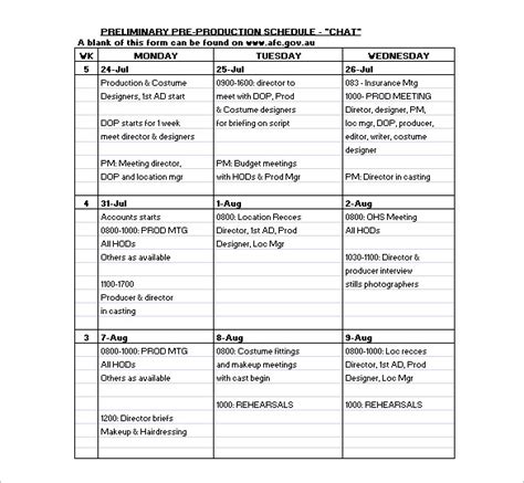 15 Production Schedule Templates Pdf Doc Free And Premium Templates