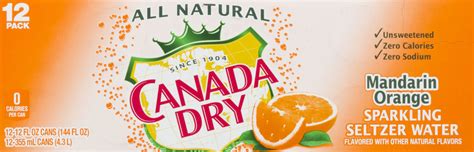 Canada Dry Sparkling Seltzer Water Mandarin Orange Pk Canada Dry